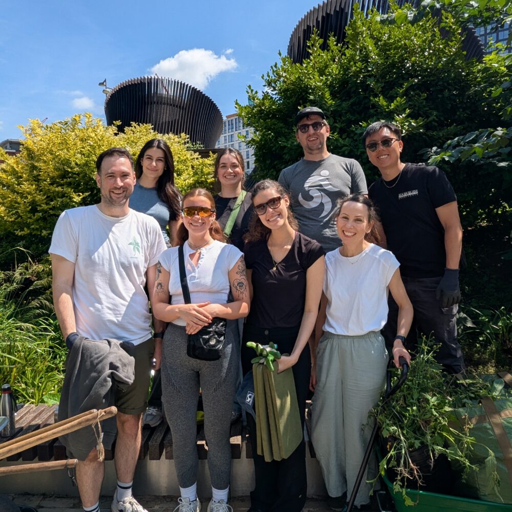 ADP Manchester team volunteering in a Manchester garden.