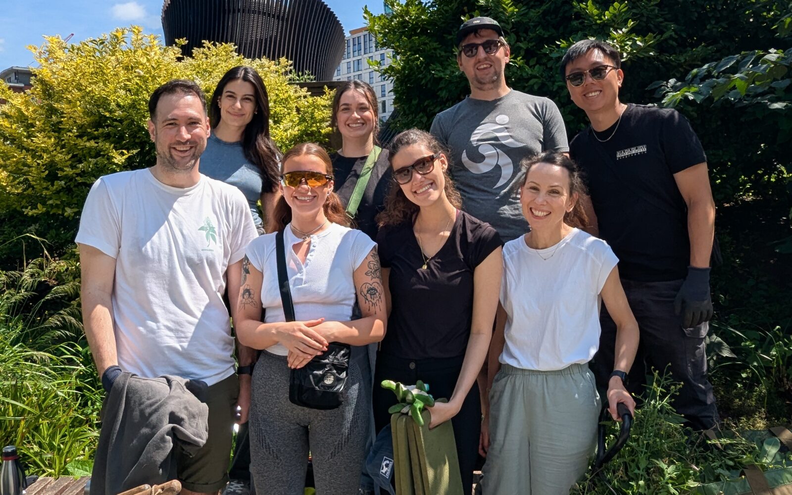 ADP Manchester team volunteering in a Manchester garden.