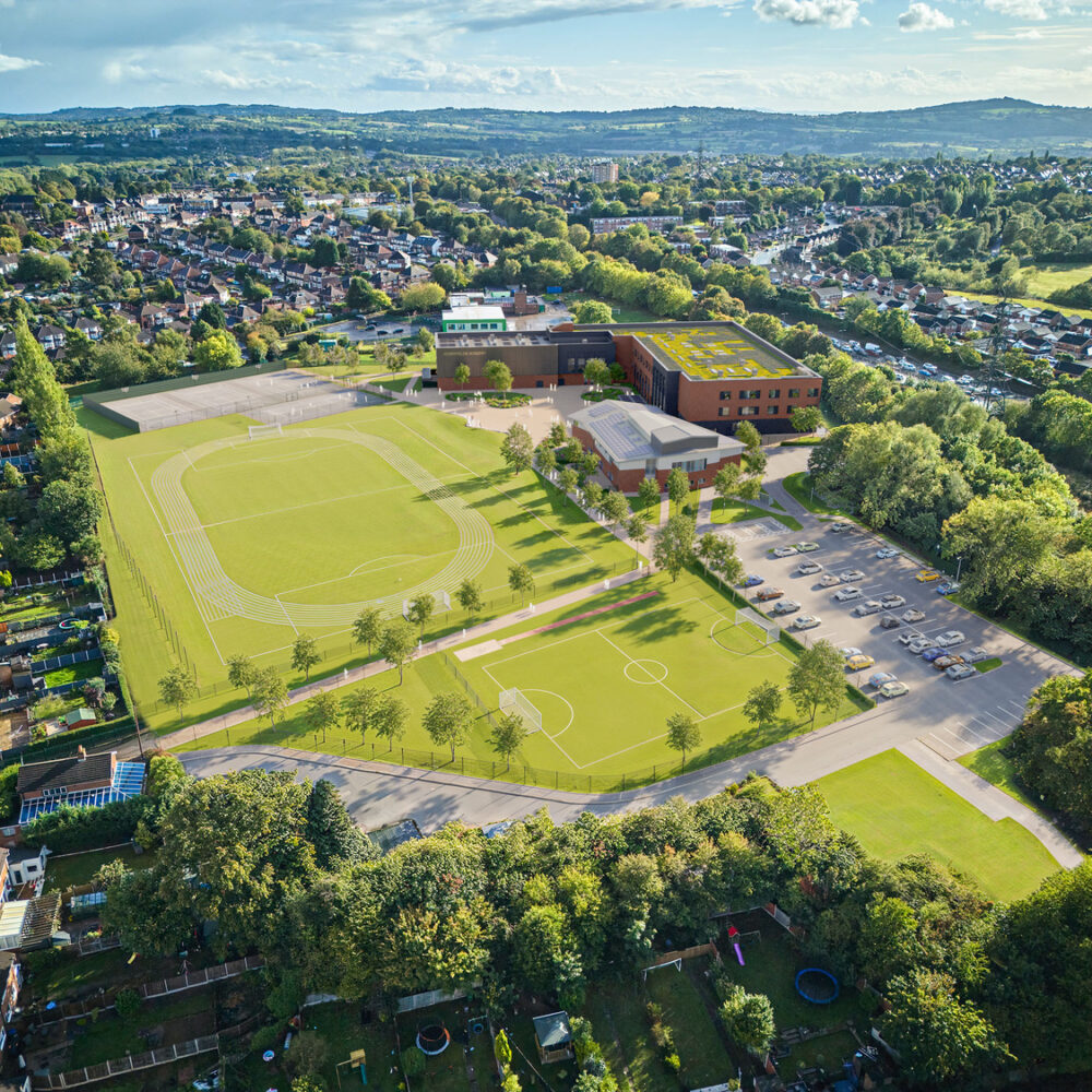 Perryfields Academy rebuild CGI of site