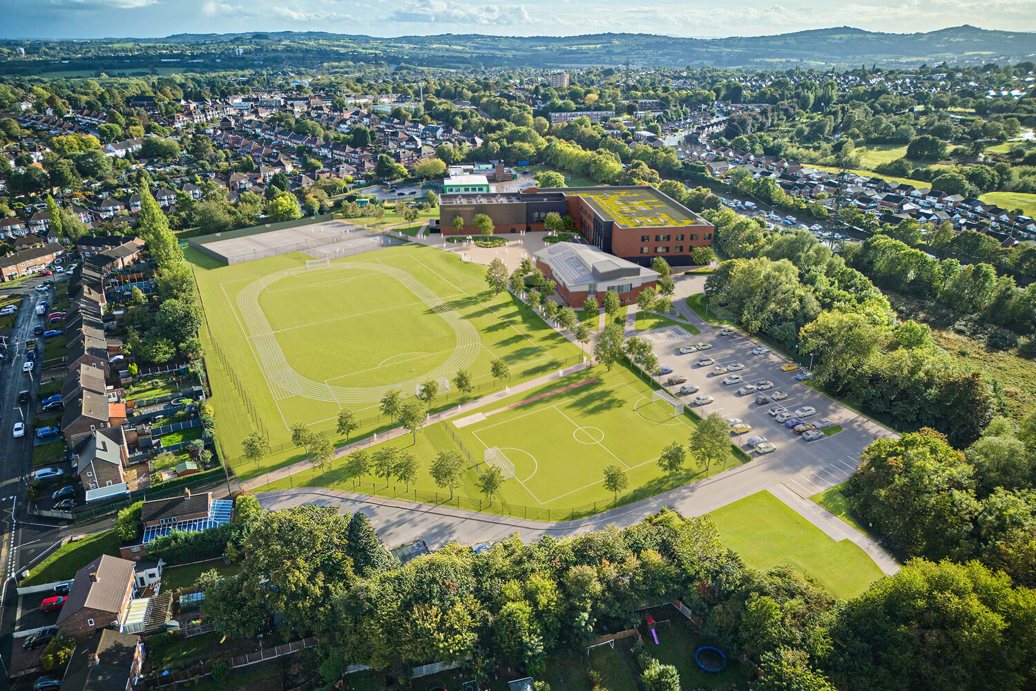 Perryfields Academy rebuild CGI of site