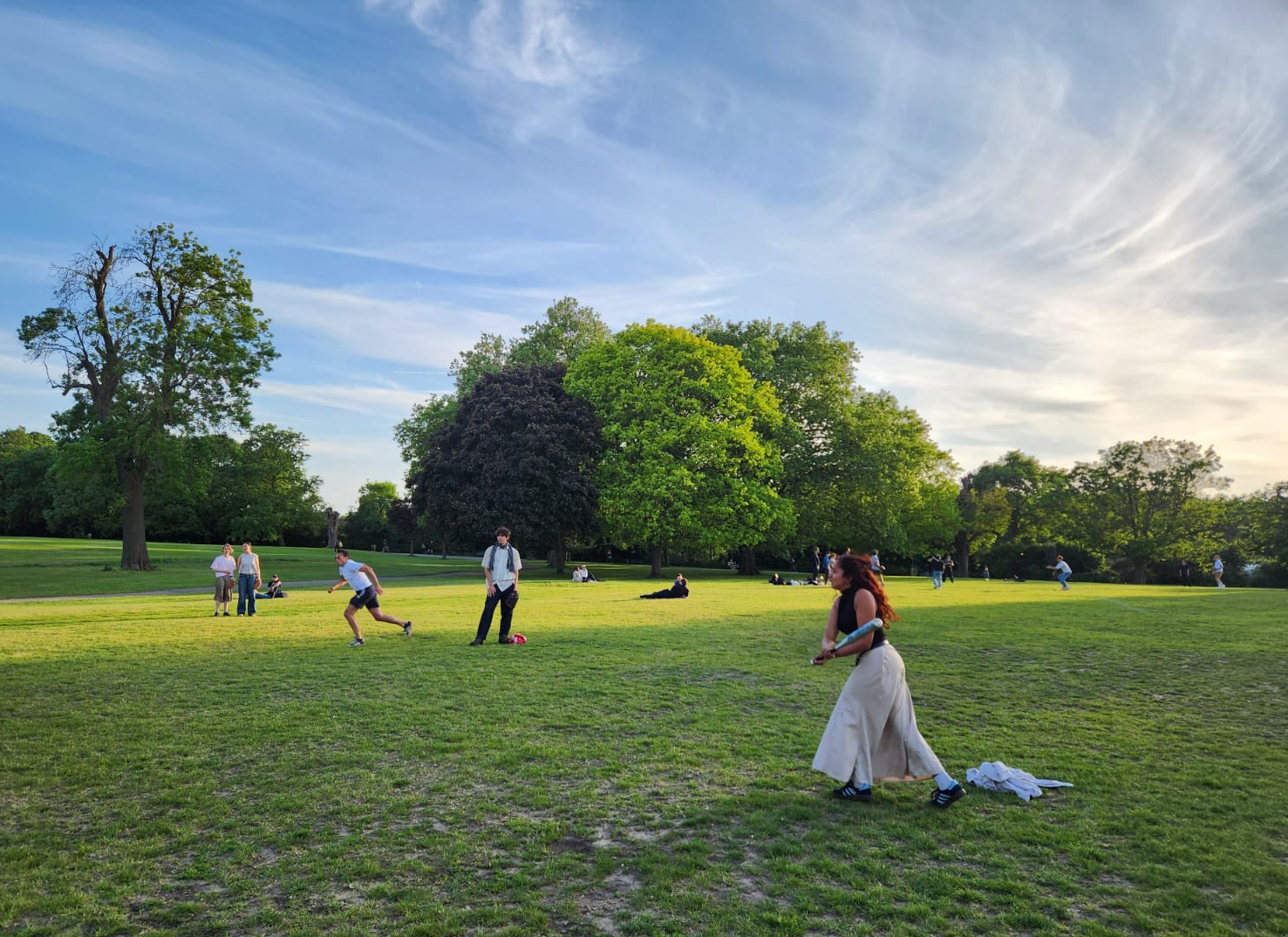 The London team playing rounders in the sunshine